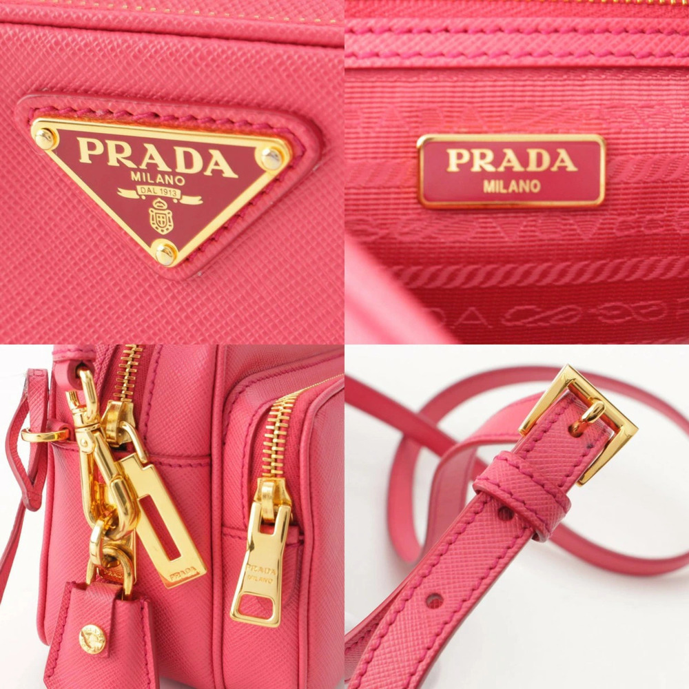 Prada Saffiano Leather Lux Camera Shoulder Bag Pink - Picture 7 of 8